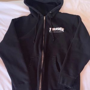 Thrasher Magazine Black Zip-Up Hoodie